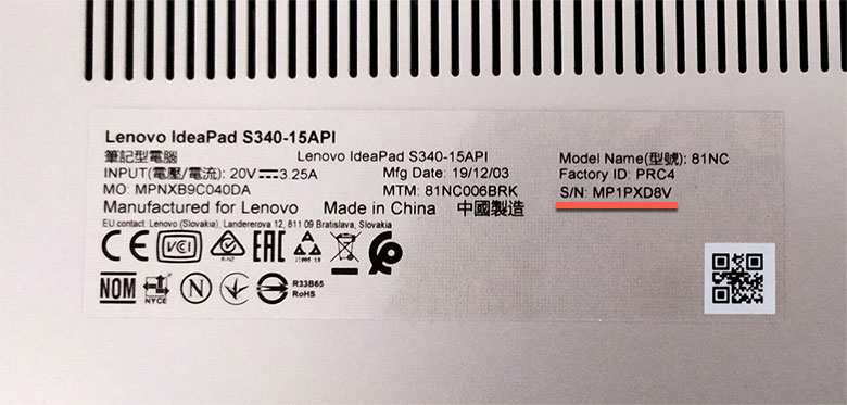 Как узнать серийный номер ноутбука lenovo (для Asus, Dell и т.д.)? Где посмотреть точную модификацию, серийное название моделей от Capcom или HP