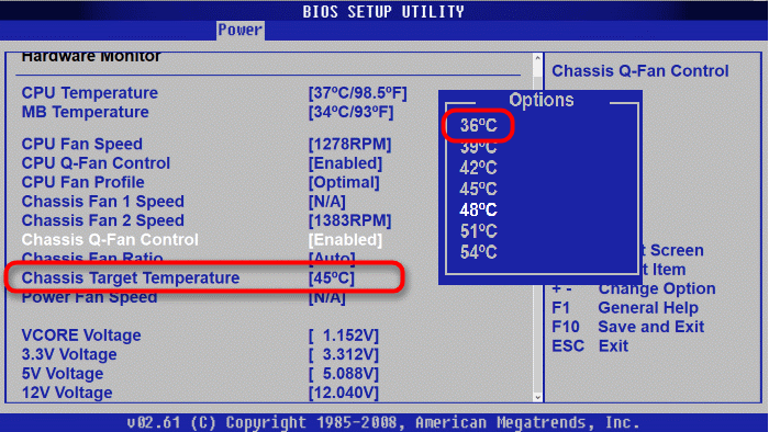 Настройки охлаждения в BIOS