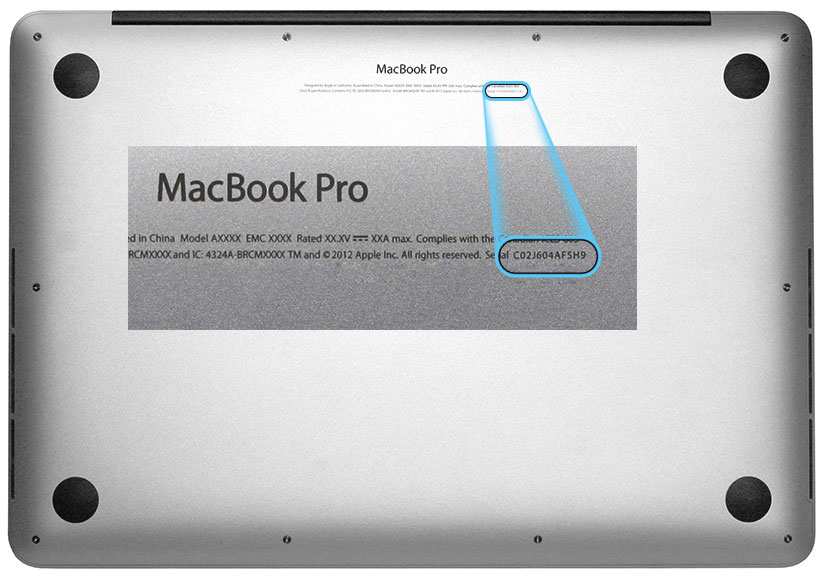 Серийный номер на MacBook Pro