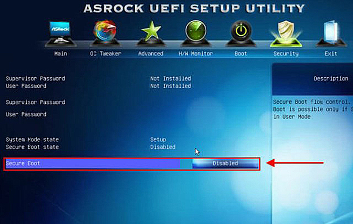 Asrock Uefi настройка для установки Windows 4813