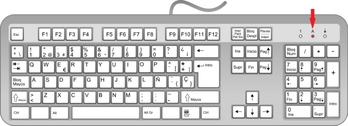 Индикатор Caps Lock на клавиатуре